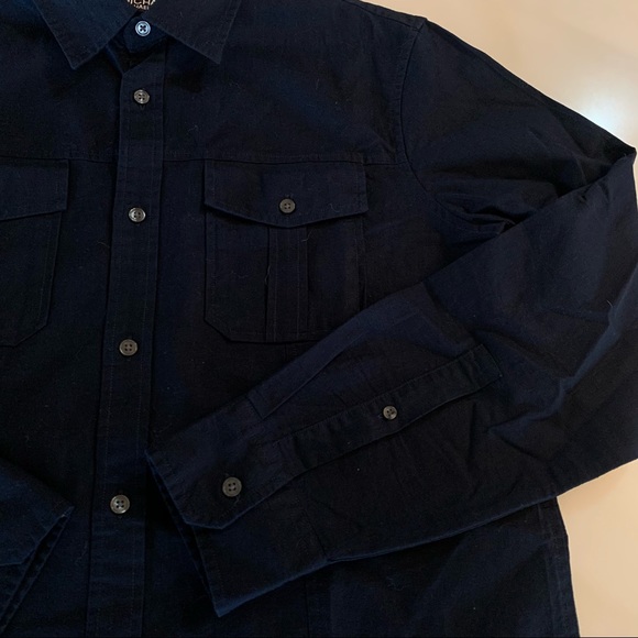 Men’s Navy Blue Michael Kors Dobby Long-Sleeve Button Up Shirt! - Picture 2 of 5